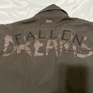 Blac Label Fallen Dreams Snap Shirt Mens XL Grunge Y2K Army Green Embroidered